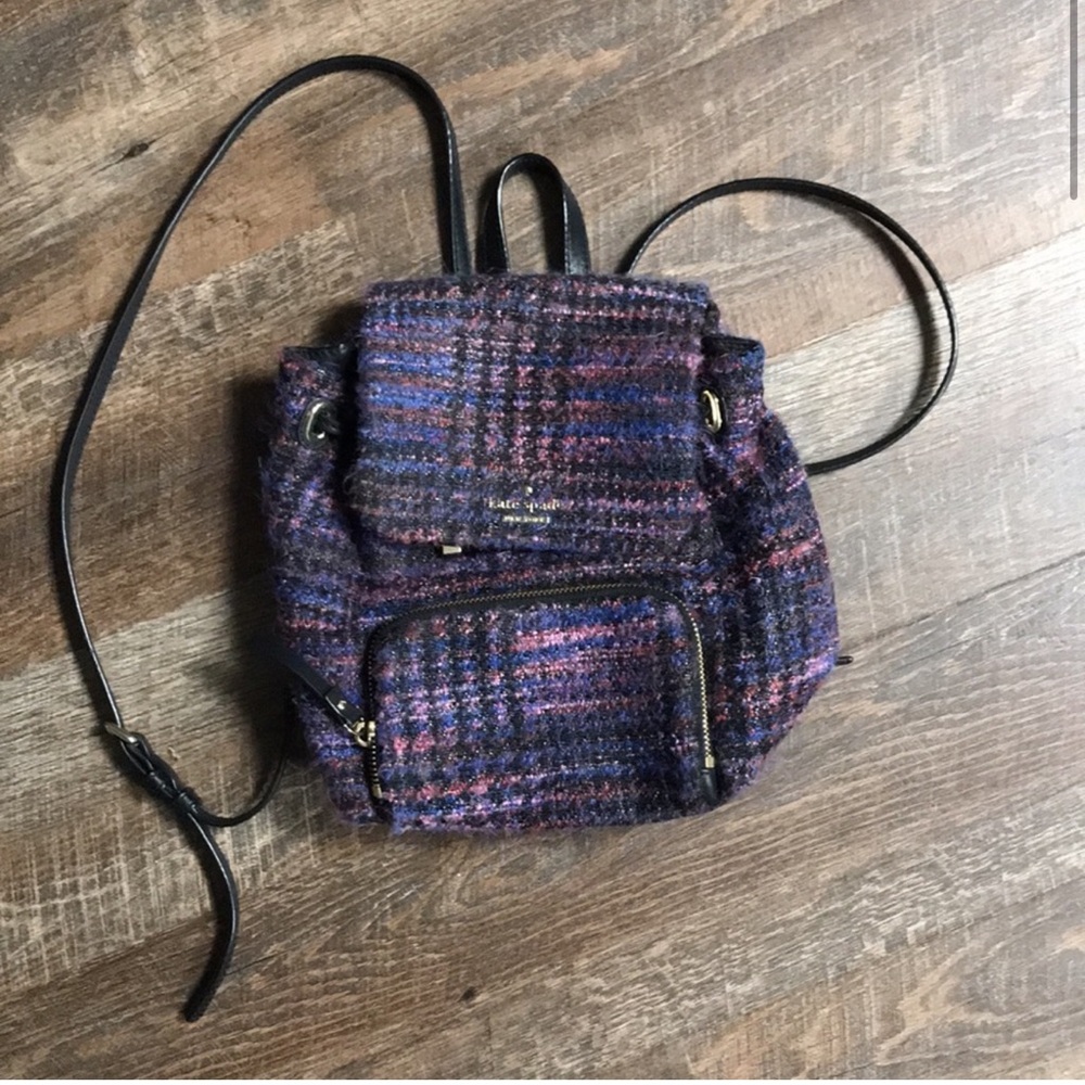 Kate Spade Mini Backpack purple and blue